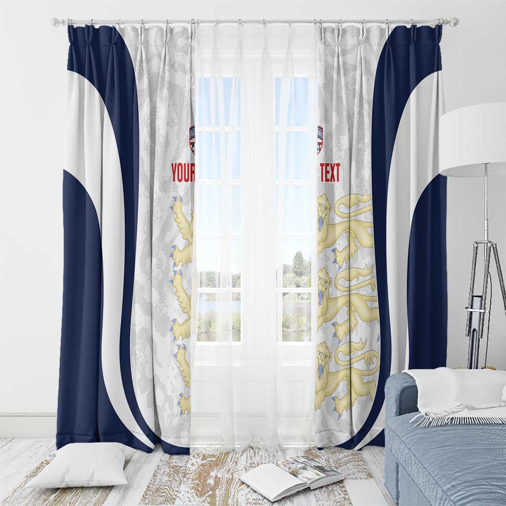 Custom England 2026 Football Window Curtain Go Three Lions Grunge Style - Wonder Print Shop