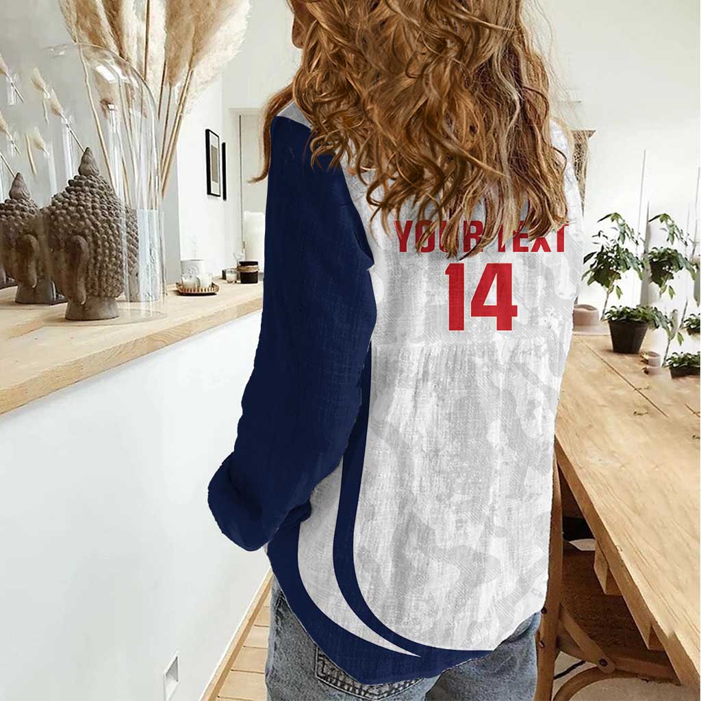 Custom England 2026 Football Women Casual Shirt Go Three Lions Grunge Style - Wonder Print Shop
