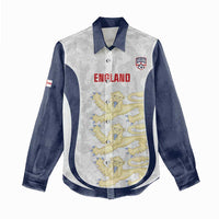 Custom England 2026 Football Women Casual Shirt Go Three Lions Grunge Style - Wonder Print Shop