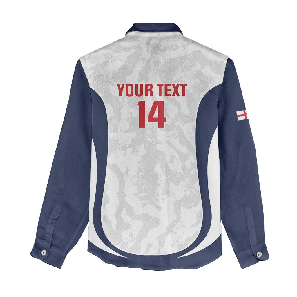 Custom England 2026 Football Women Casual Shirt Go Three Lions Grunge Style - Wonder Print Shop