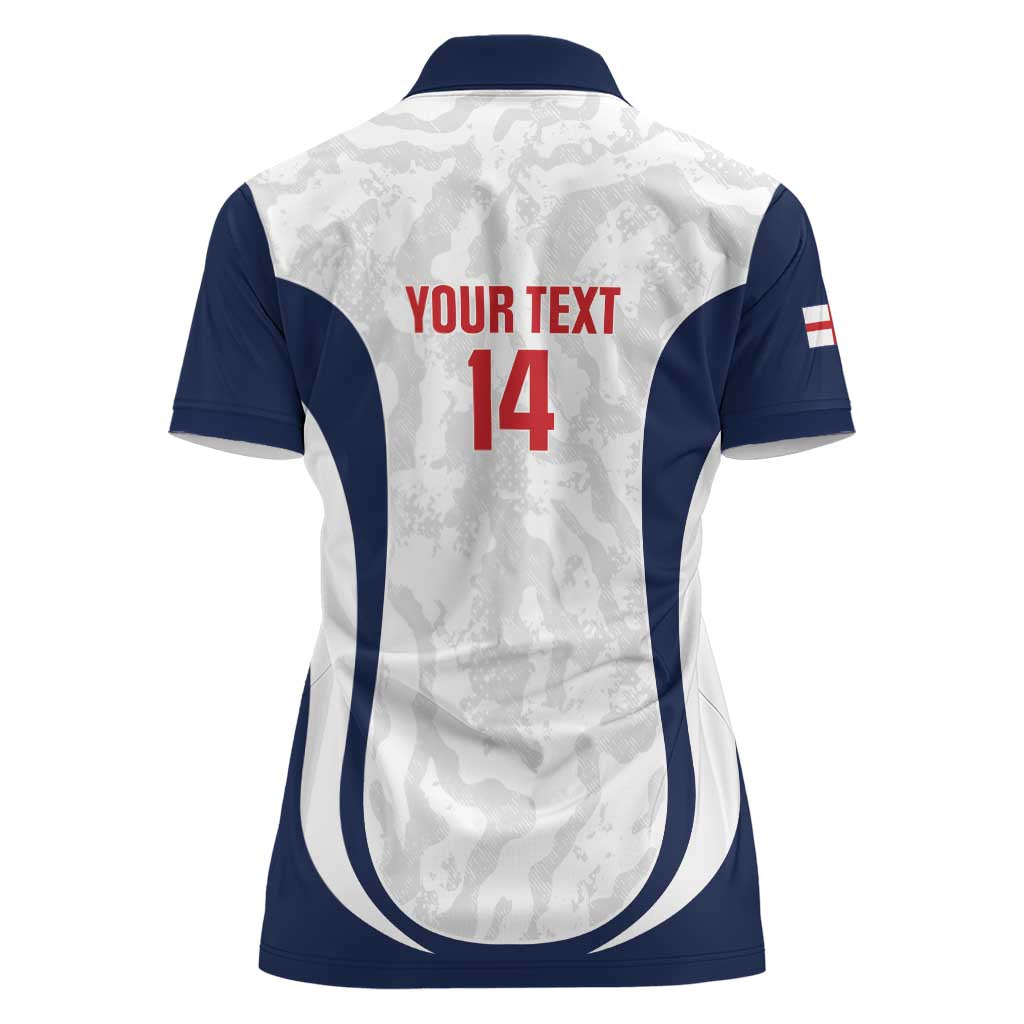 Custom England 2026 Football Women Polo Shirt Go Three Lions Grunge Style - Wonder Print Shop