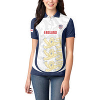 Custom England 2026 Football Women Polo Shirt Go Three Lions Grunge Style - Wonder Print Shop