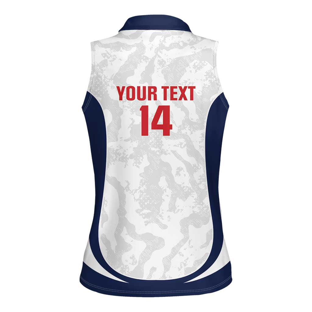 Custom England 2026 Football Women Sleeveless Polo Shirt Go Three Lions Grunge Style - Wonder Print Shop