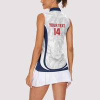 Custom England 2026 Football Women Sleeveless Polo Shirt Go Three Lions Grunge Style - Wonder Print Shop