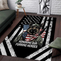 USA National K9 Veterans Day Area Rug Honoring Our Furring Heroes