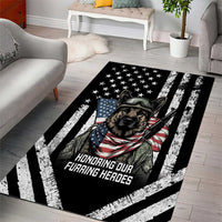 USA National K9 Veterans Day Area Rug Honoring Our Furring Heroes