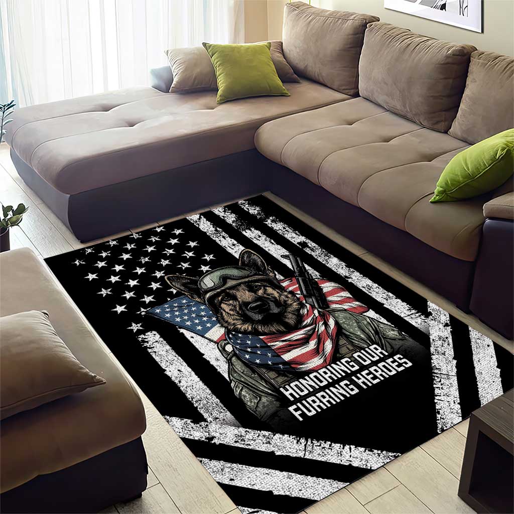 USA National K9 Veterans Day Area Rug Honoring Our Furring Heroes
