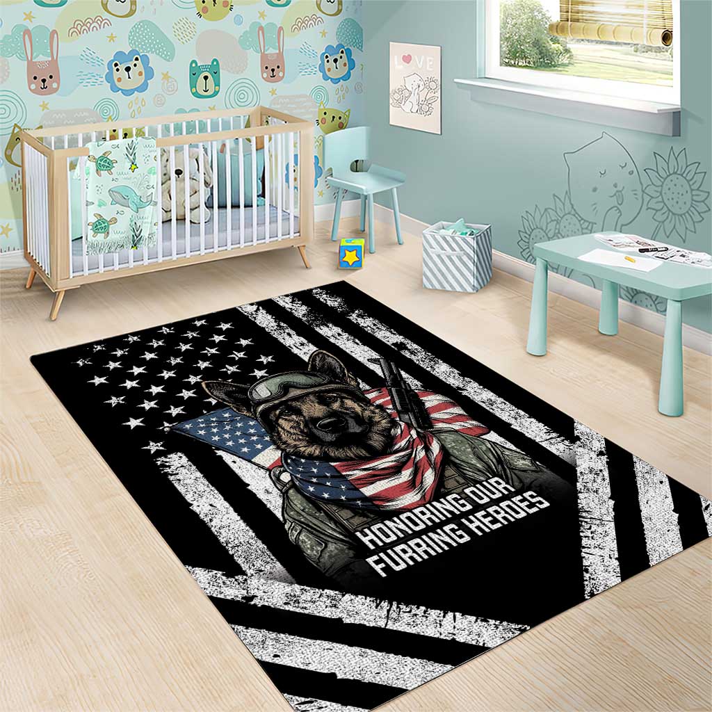 USA National K9 Veterans Day Area Rug Honoring Our Furring Heroes
