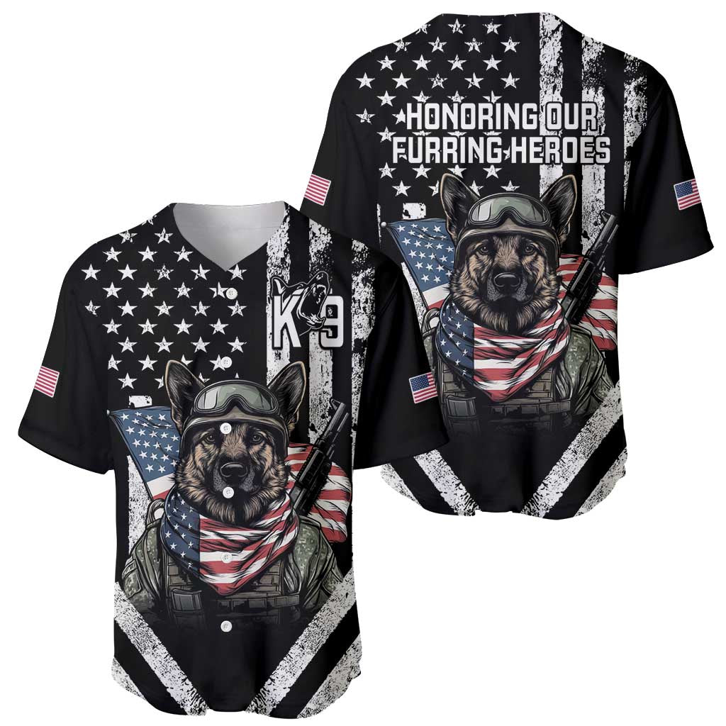USA National K9 Veterans Day Baseball Jersey Honoring Our Furring Heroes