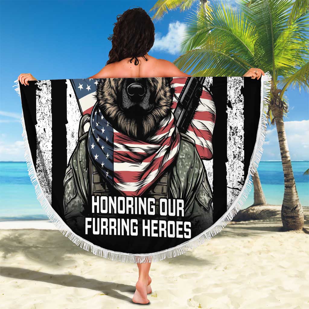 USA National K9 Veterans Day Beach Blanket Honoring Our Furring Heroes