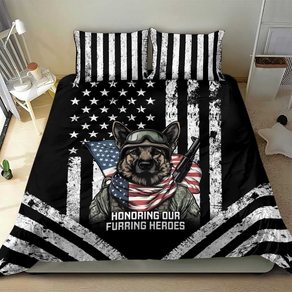 USA National K9 Veterans Day Bedding Set Honoring Our Furring Heroes