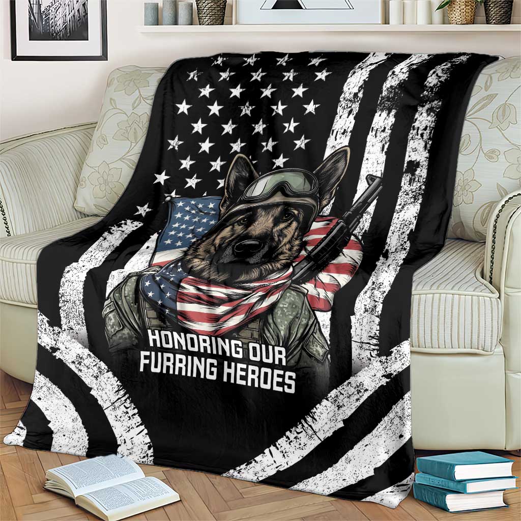 USA National K9 Veterans Day Blanket Honoring Our Furring Heroes
