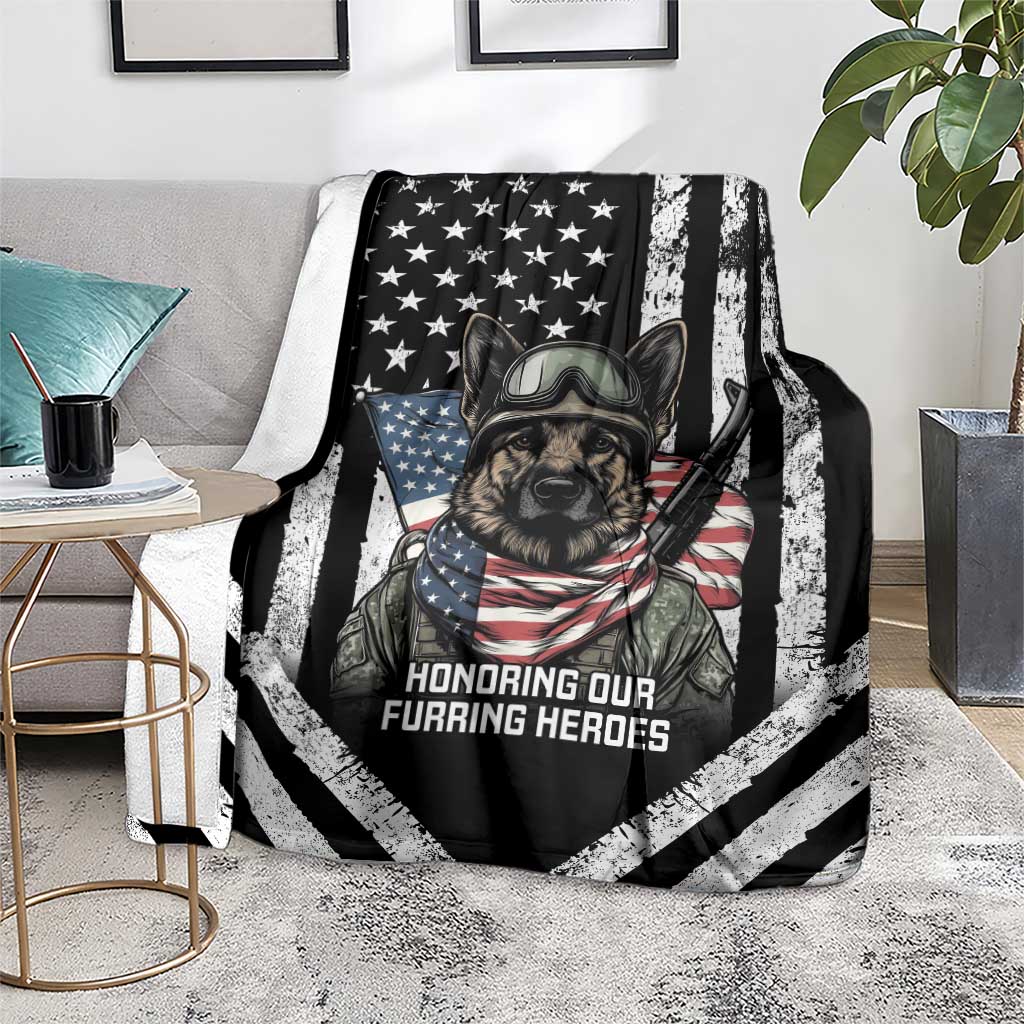 USA National K9 Veterans Day Blanket Honoring Our Furring Heroes