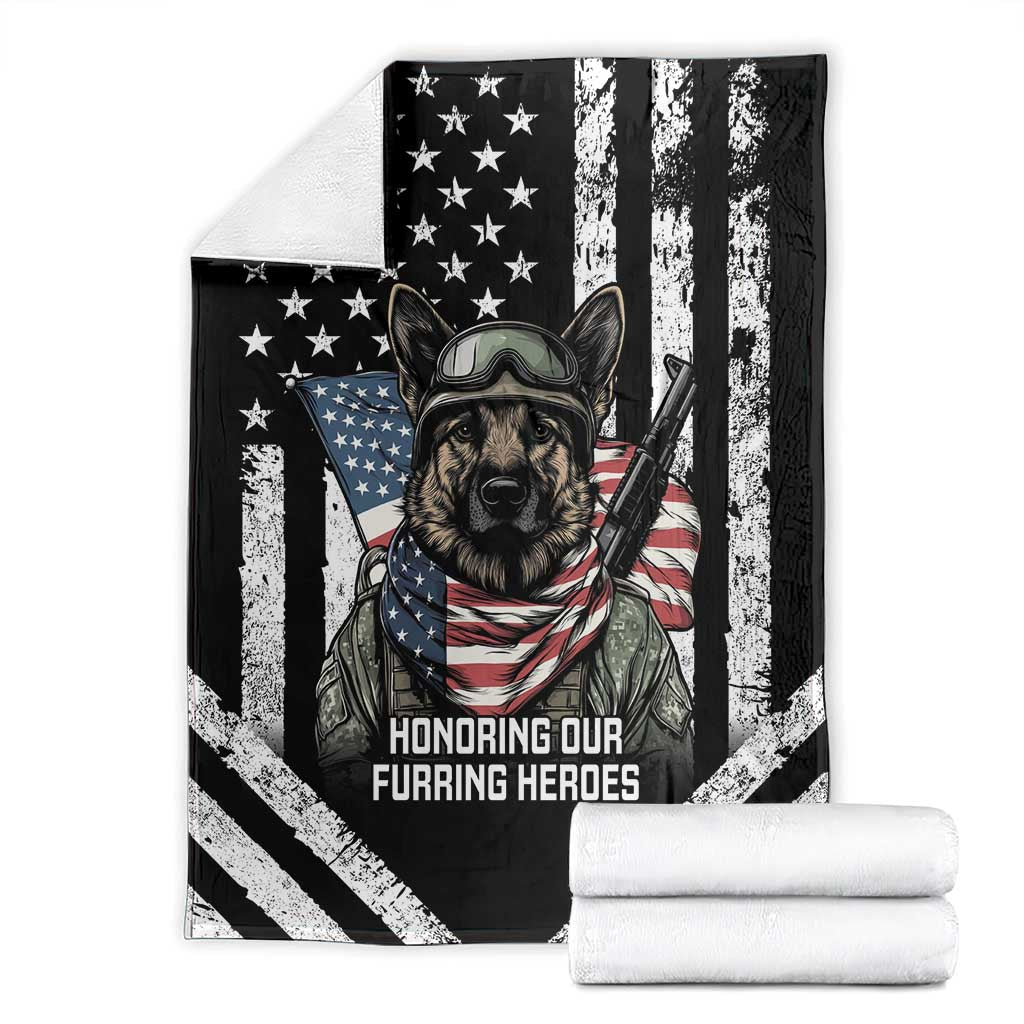 USA National K9 Veterans Day Blanket Honoring Our Furring Heroes