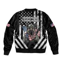 USA National K9 Veterans Day Bomber Jacket Honoring Our Furring Heroes
