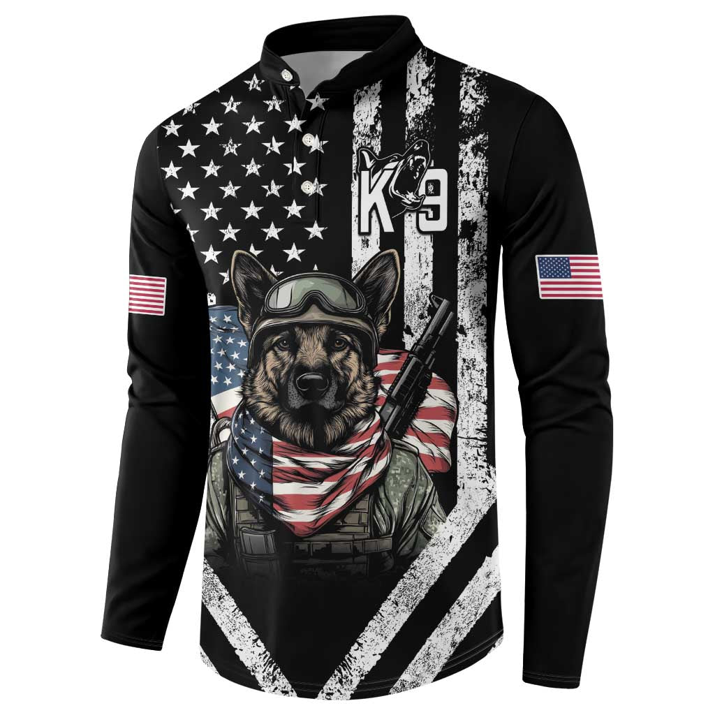 USA National K9 Veterans Day Button Sweatshirt Honoring Our Furring Heroes