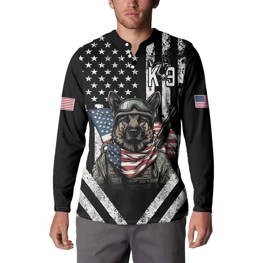 USA National K9 Veterans Day Button Sweatshirt Honoring Our Furring Heroes