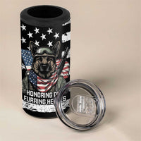 USA National K9 Veterans Day 4 in 1 Can Cooler Tumbler Honoring Our Furring Heroes