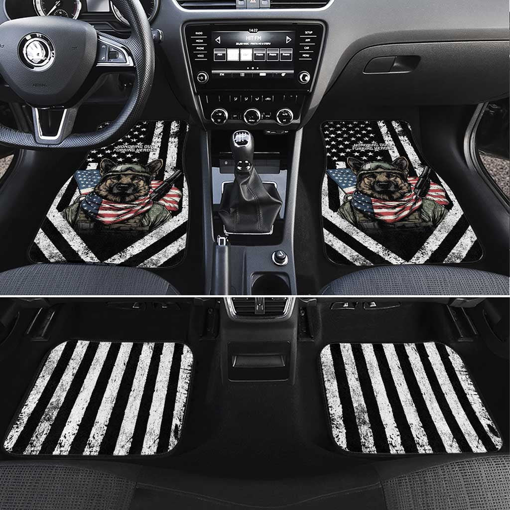 USA National K9 Veterans Day Car Mats Honoring Our Furring Heroes