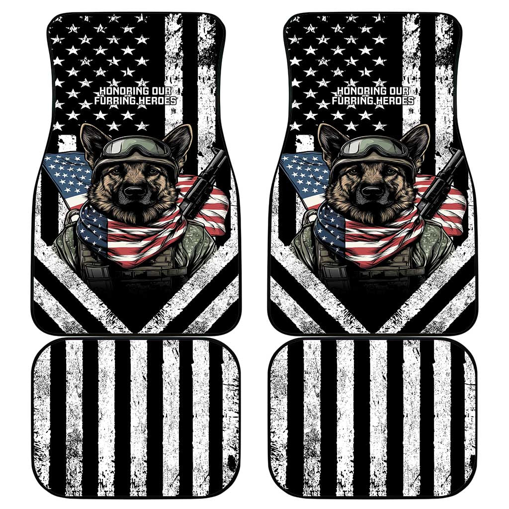 USA National K9 Veterans Day Car Mats Honoring Our Furring Heroes