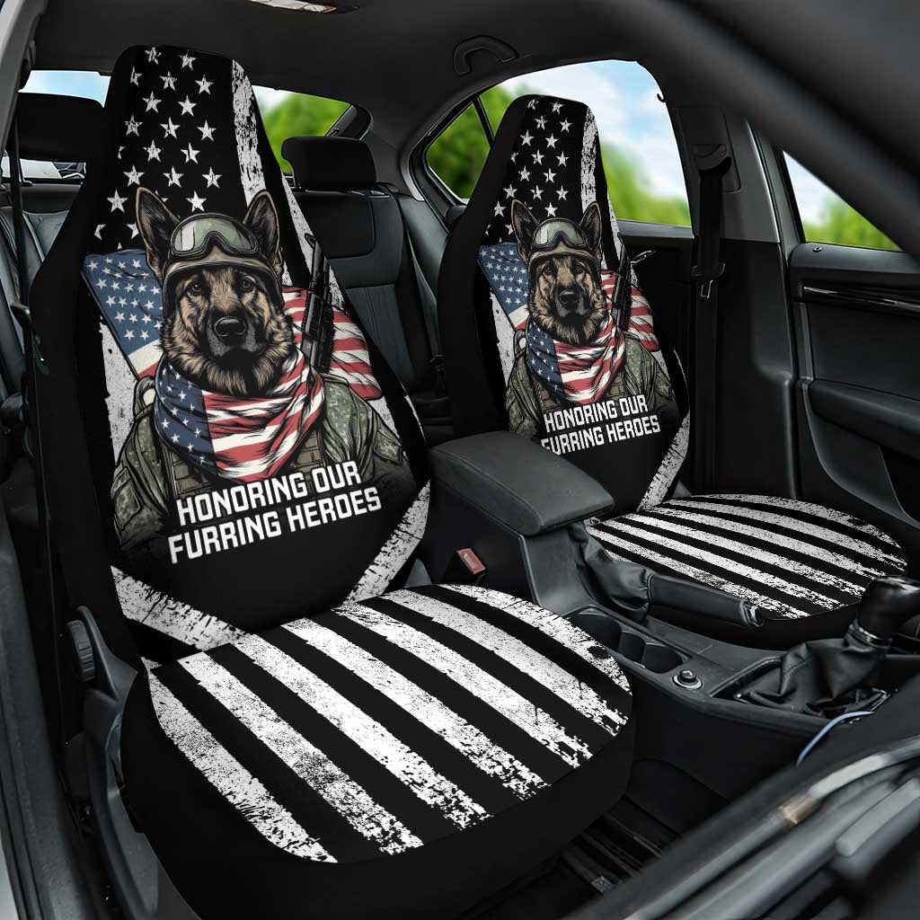 USA National K9 Veterans Day Car Seat Cover Honoring Our Furring Heroes