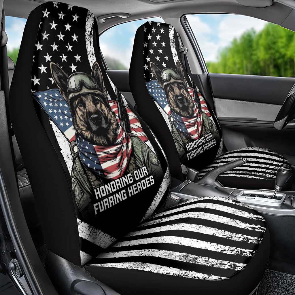 USA National K9 Veterans Day Car Seat Cover Honoring Our Furring Heroes