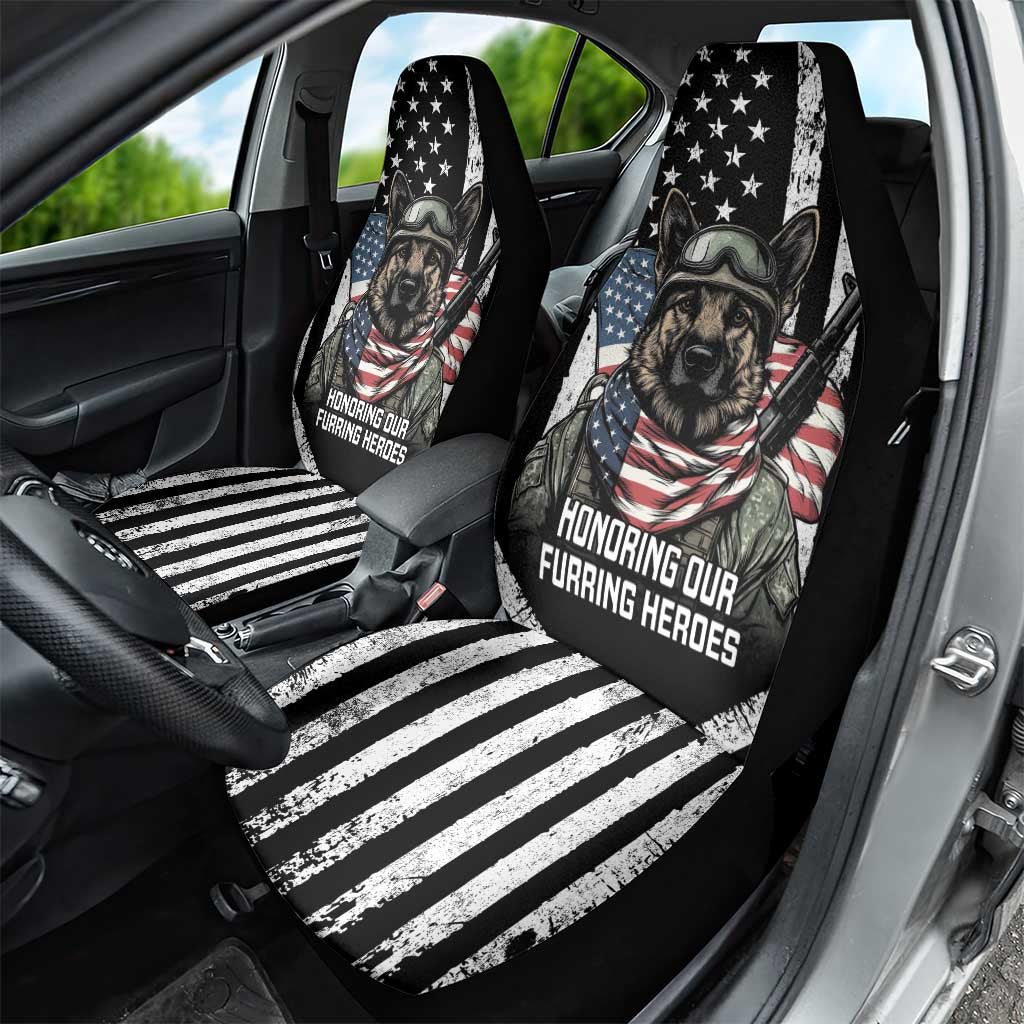 USA National K9 Veterans Day Car Seat Cover Honoring Our Furring Heroes