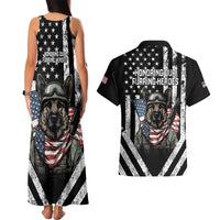 USA National K9 Veterans Day Couples Matching Tank Maxi Dress and Hawaiian Shirt Honoring Our Furring Heroes