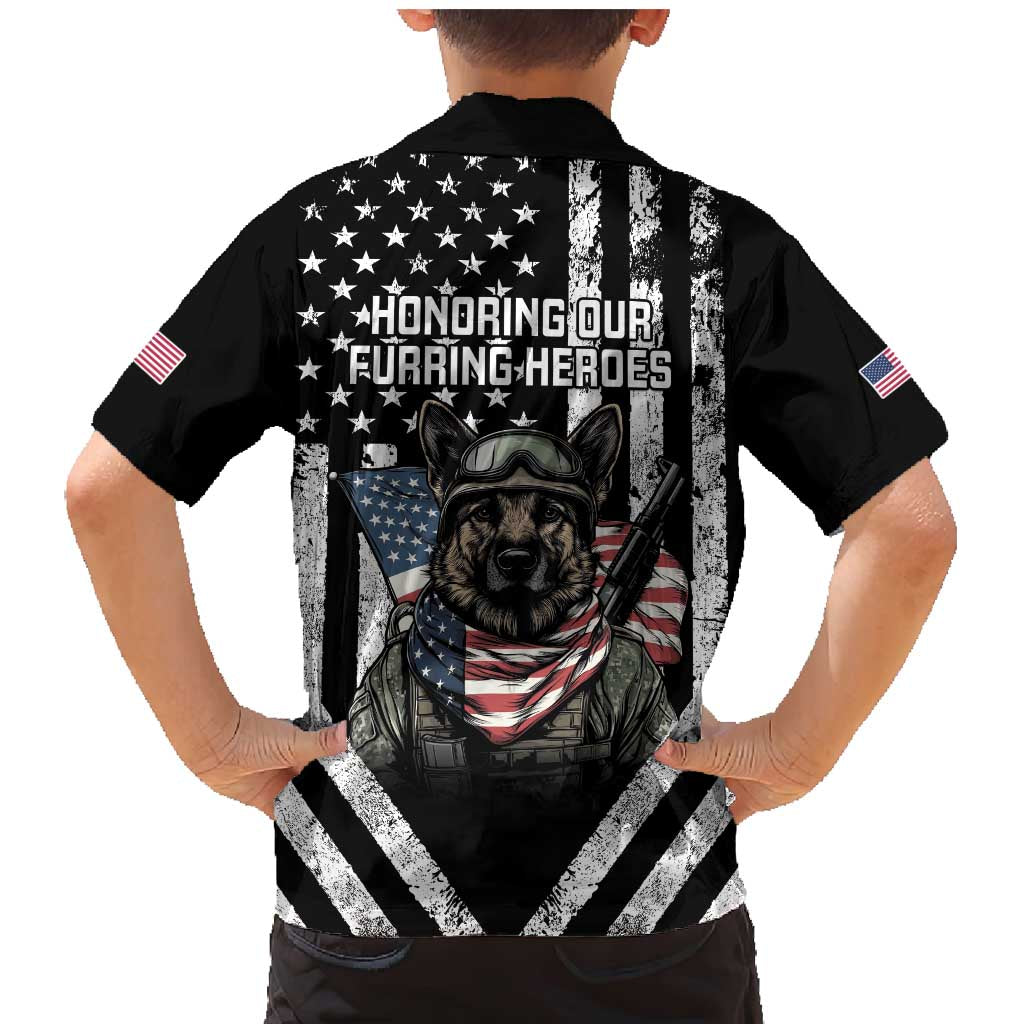 USA National K9 Veterans Day Family Matching Mermaid Dress and Hawaiian Shirt Honoring Our Furring Heroes
