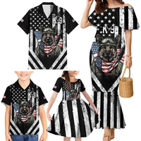 USA National K9 Veterans Day Family Matching Mermaid Dress and Hawaiian Shirt Honoring Our Furring Heroes
