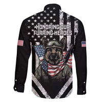 USA National K9 Veterans Day Family Matching Off Shoulder Short Dress and Hawaiian Shirt Honoring Our Furring Heroes