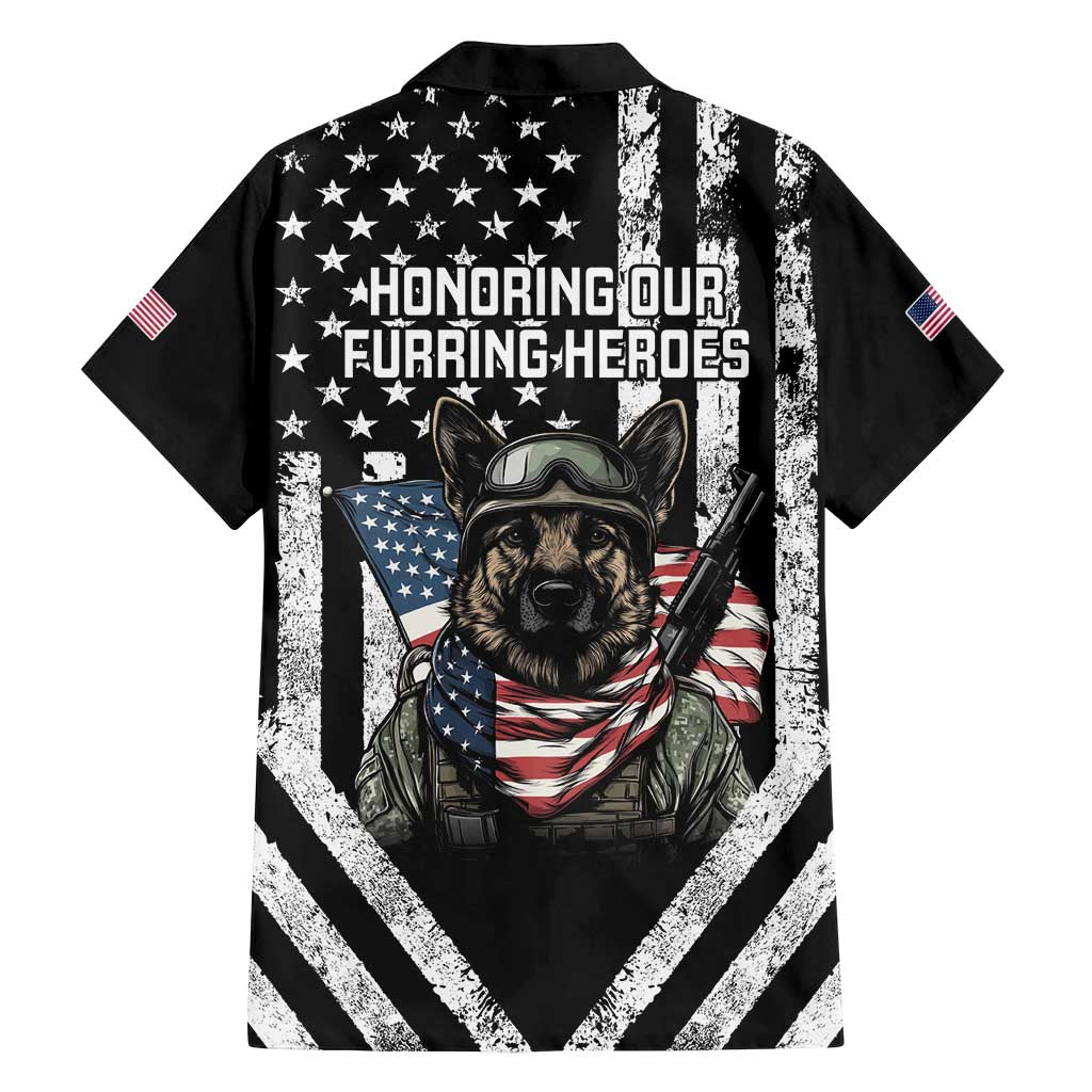 USA National K9 Veterans Day Family Matching Summer Maxi Dress and Hawaiian Shirt Honoring Our Furring Heroes