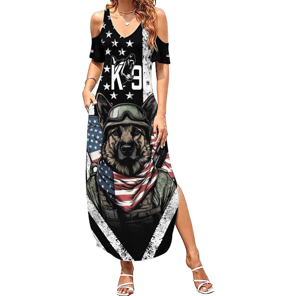 USA National K9 Veterans Day Family Matching Summer Maxi Dress and Hawaiian Shirt Honoring Our Furring Heroes