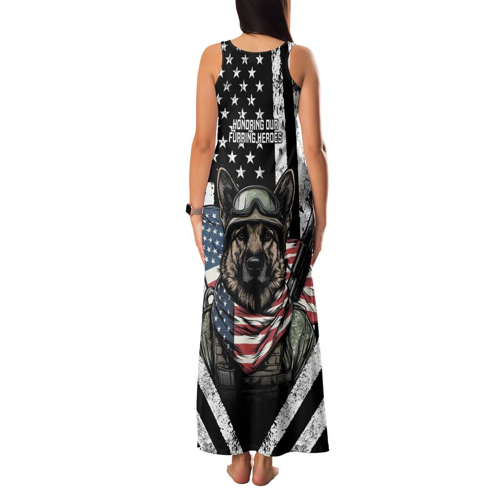 USA National K9 Veterans Day Family Matching Tank Maxi Dress and Hawaiian Shirt Honoring Our Furring Heroes