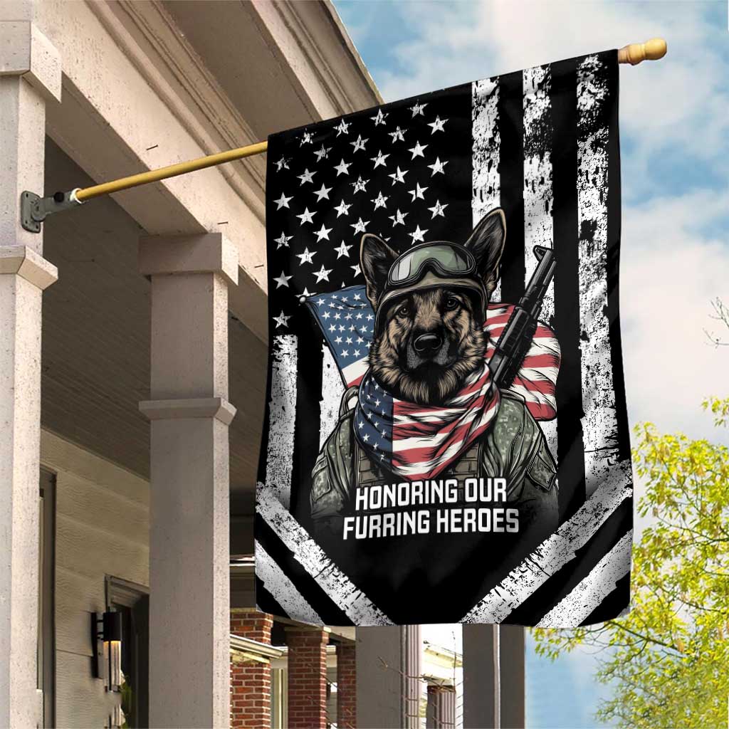 USA National K9 Veterans Day Garden Flag Honoring Our Furring Heroes