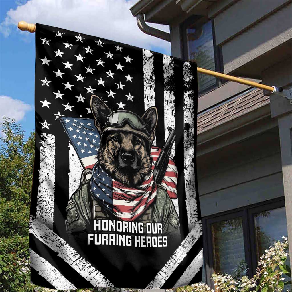 USA National K9 Veterans Day Garden Flag Honoring Our Furring Heroes