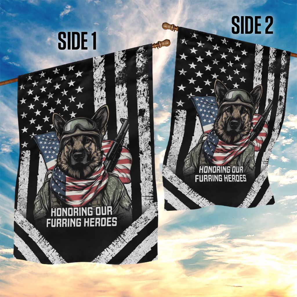 USA National K9 Veterans Day Garden Flag Honoring Our Furring Heroes