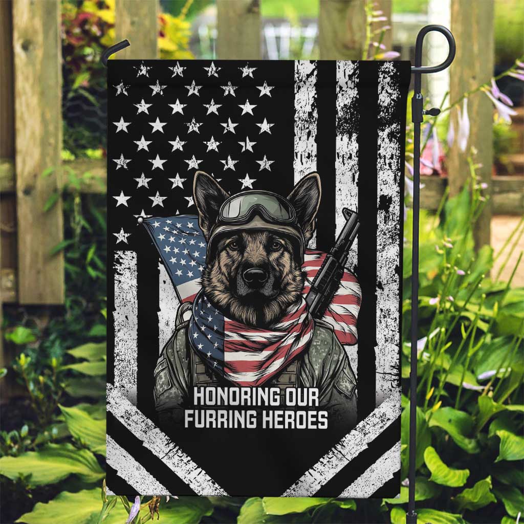 USA National K9 Veterans Day Garden Flag Honoring Our Furring Heroes