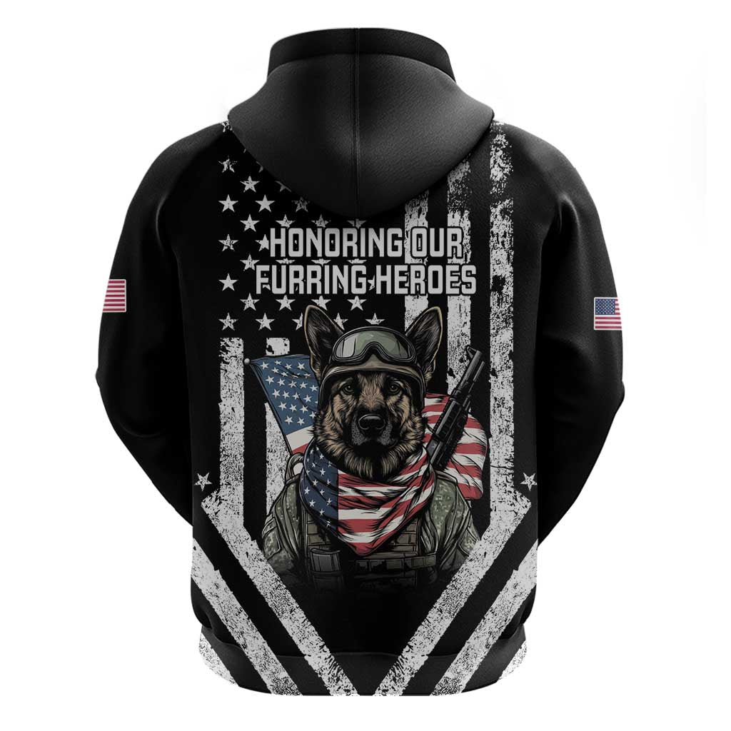 USA National K9 Veterans Day Hoodie Honoring Our Furring Heroes