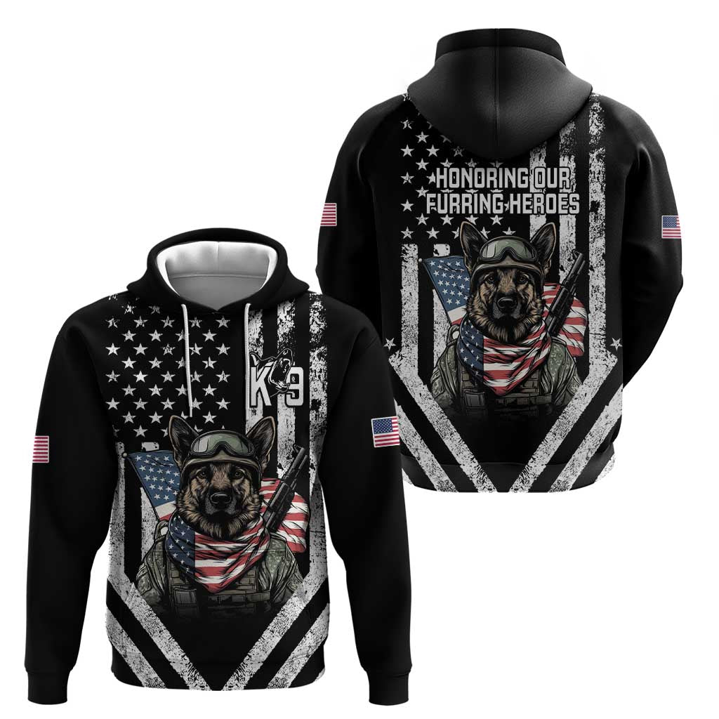 USA National K9 Veterans Day Hoodie Honoring Our Furring Heroes