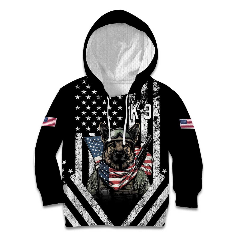 USA National K9 Veterans Day Kid Hoodie Honoring Our Furring Heroes