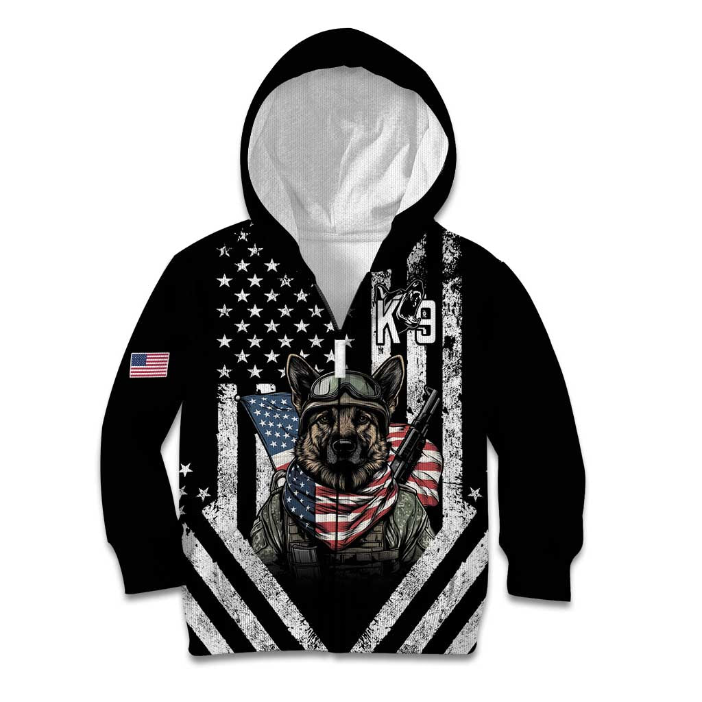 USA National K9 Veterans Day Kid Hoodie Honoring Our Furring Heroes