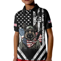 USA National K9 Veterans Day Kid Polo Shirt Honoring Our Furring Heroes
