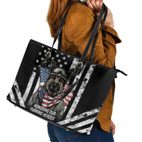 USA National K9 Veterans Day Leather Tote Bag Honoring Our Furring Heroes