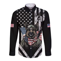 USA National K9 Veterans Day Long Sleeve Button Shirt Honoring Our Furring Heroes