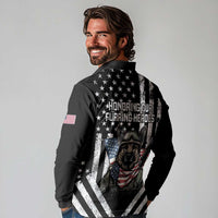 USA National K9 Veterans Day Long Sleeve Polo Shirt Honoring Our Furring Heroes