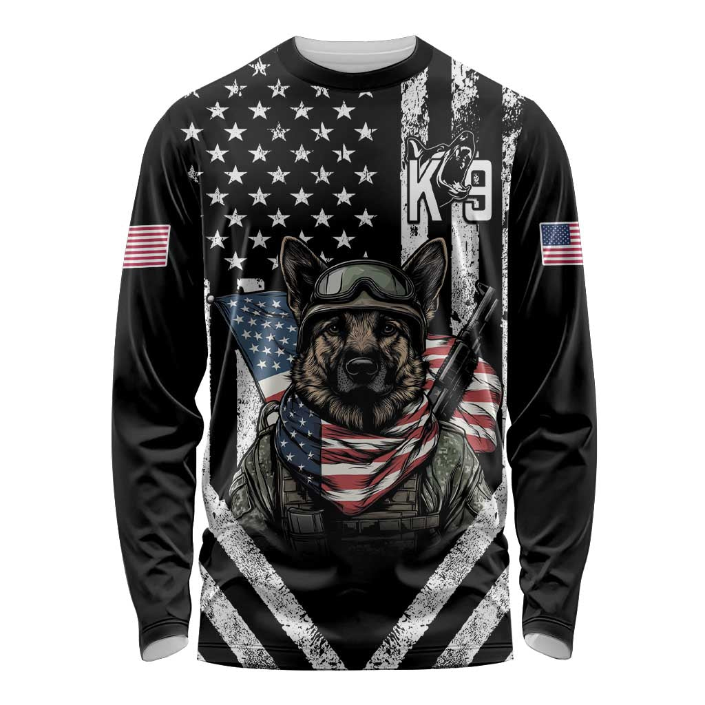 USA National K9 Veterans Day Long Sleeve Shirt Honoring Our Furring Heroes