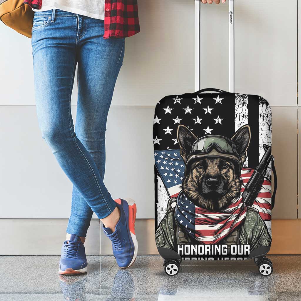 USA National K9 Veterans Day Luggage Cover Honoring Our Furring Heroes