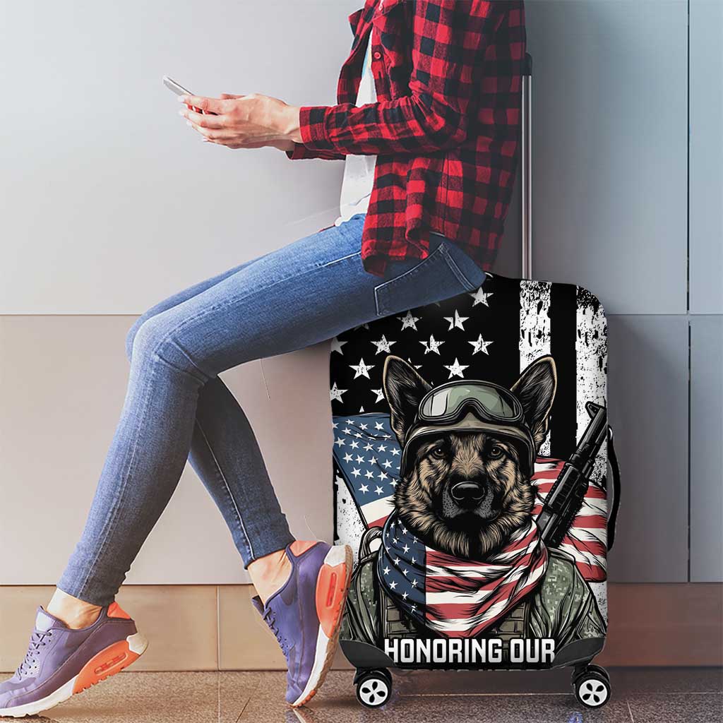 USA National K9 Veterans Day Luggage Cover Honoring Our Furring Heroes