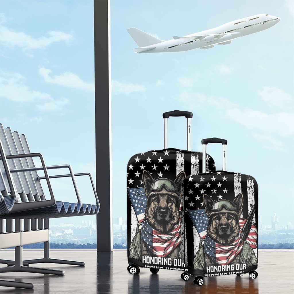 USA National K9 Veterans Day Luggage Cover Honoring Our Furring Heroes